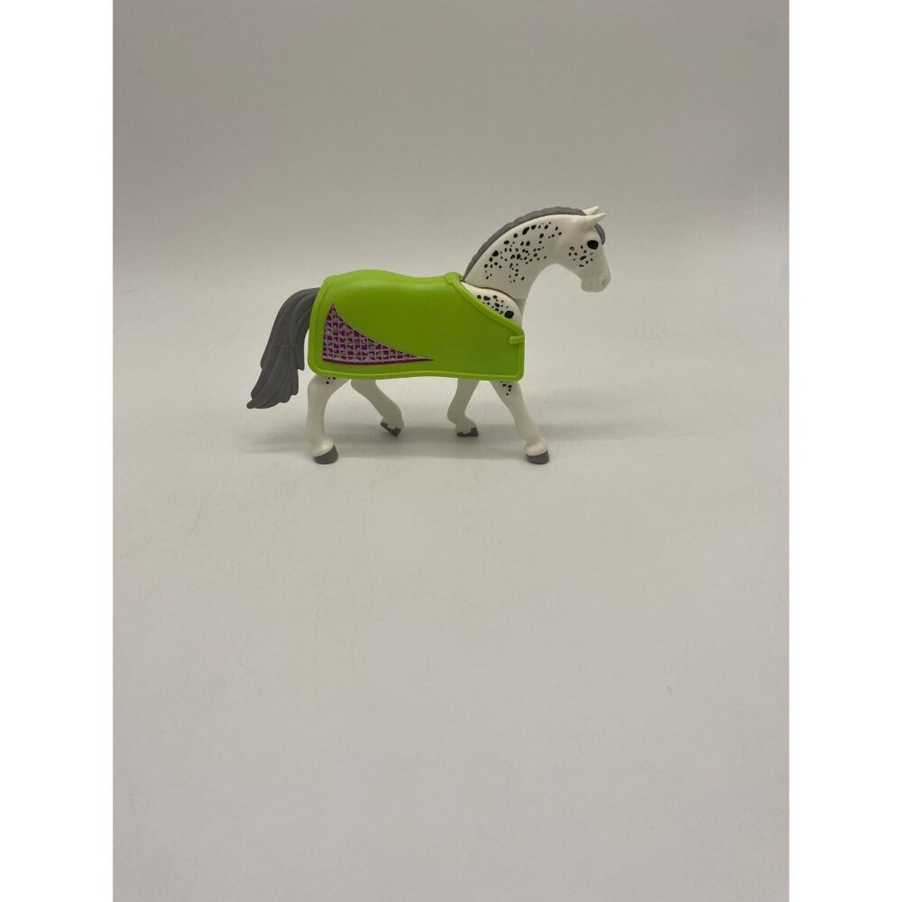 Vintage Playmobil White Speckled Horse with Blanket| Retro Toy Figurine - Picture 5 of 7